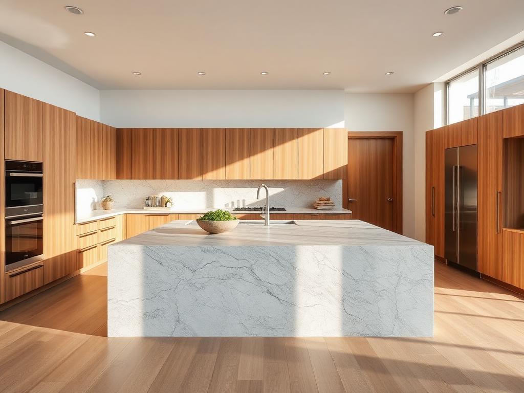 Modern luxury kitchen with stone island